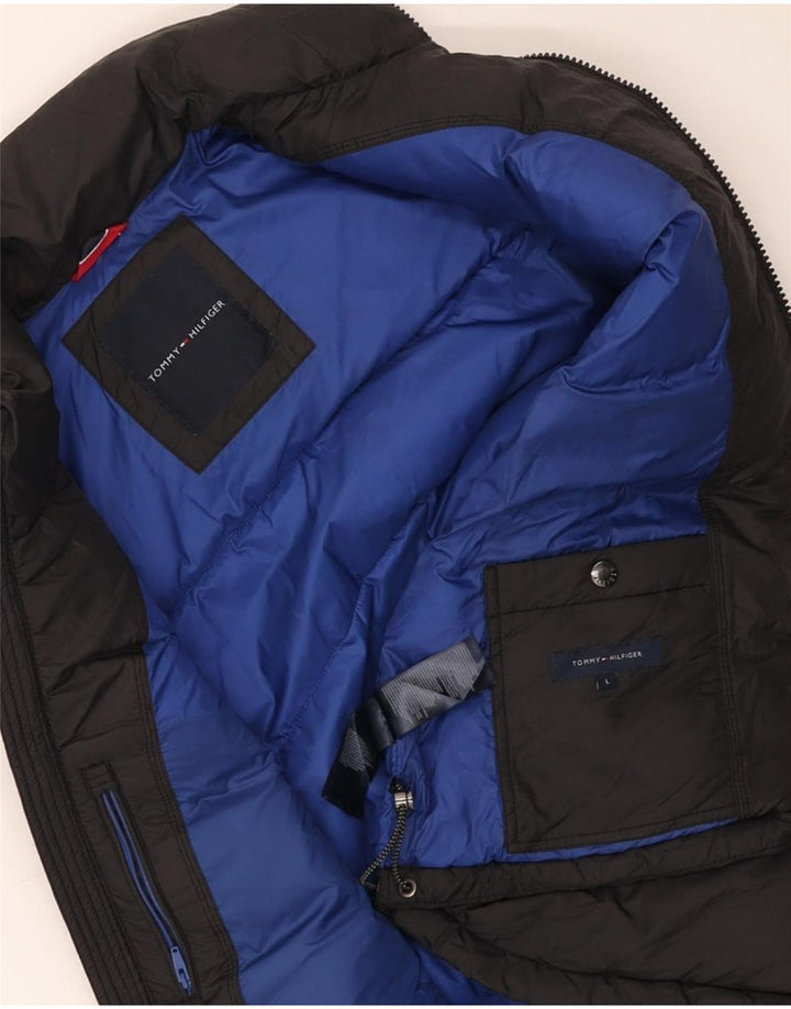 TOMMY HILFIGER Chaleco acolchado para hombre UK 40 Large Nylon negro