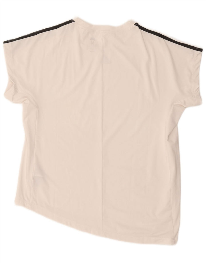 Adidas Camiseta gráfica para mujer Top UK 12/14 Medio Blanco Poliéster