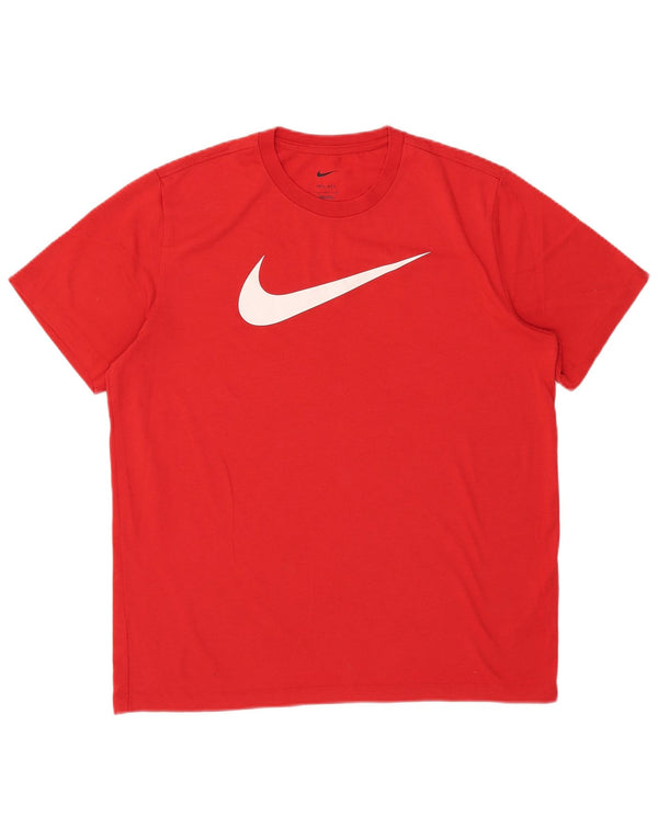 Nike Dri Fit Graphic Camiseta para hombre, talla grande, poliéster rojo