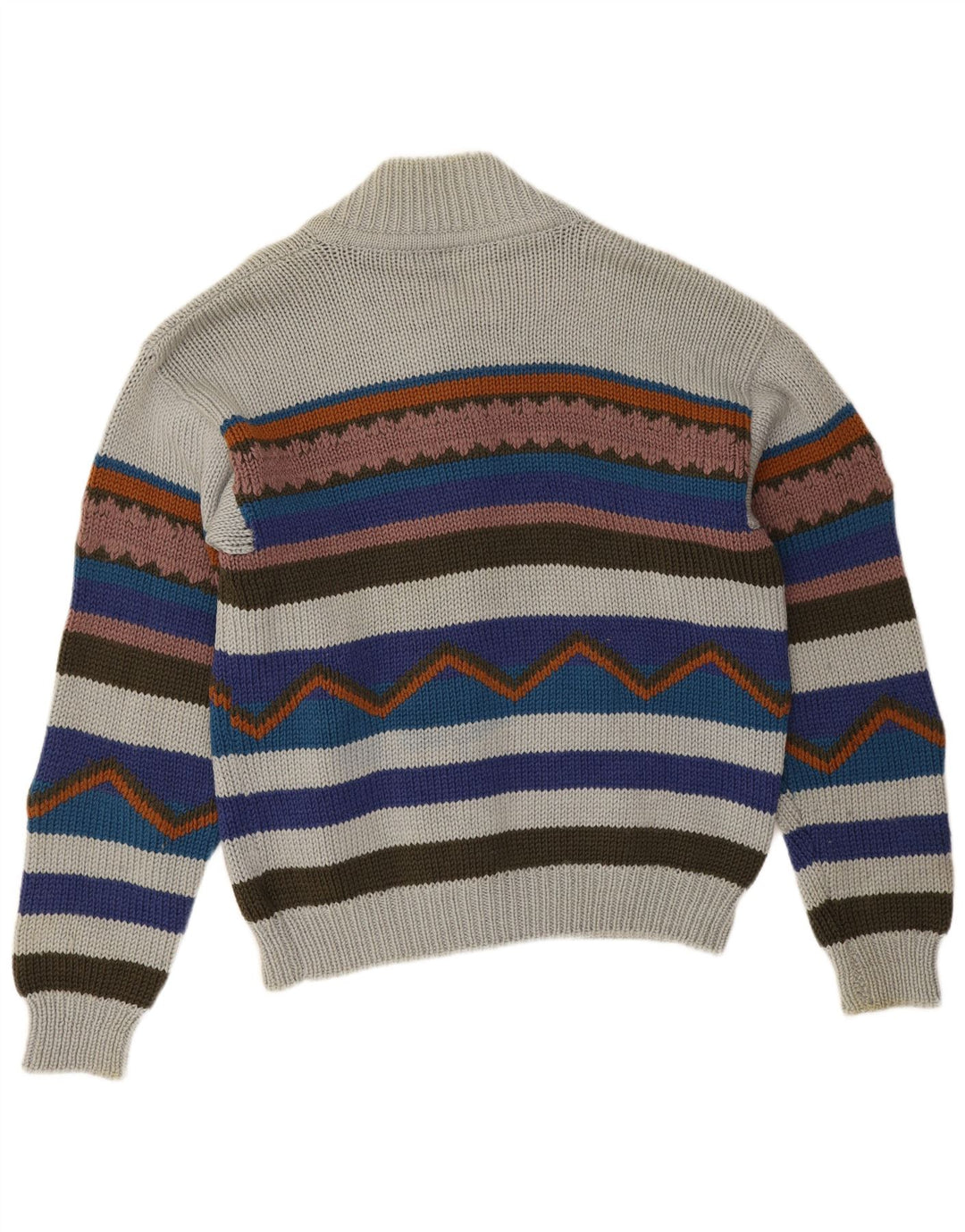 Vintage hombres Cardigan suéter XL multicolor rayas