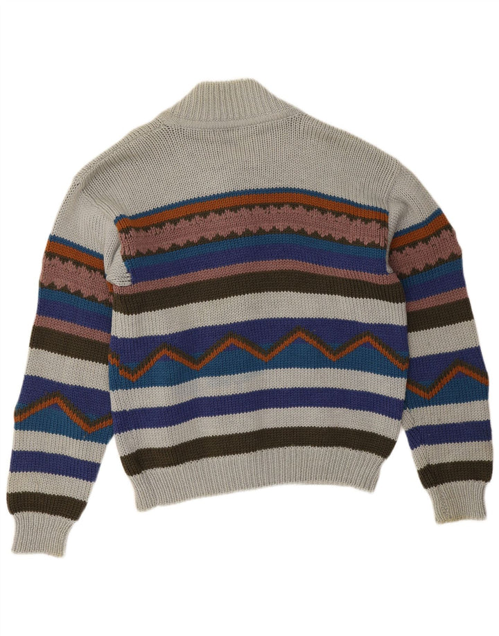 Vintage hombres Cardigan suéter XL multicolor rayas