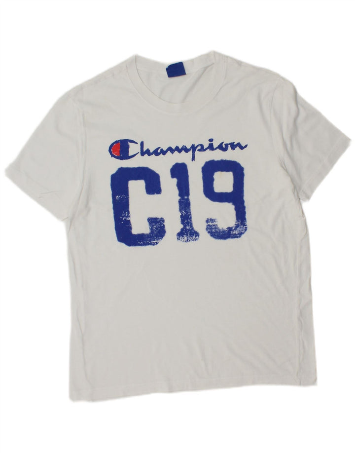 CHAMPION Camiseta gráfica para hombre Top mediano blanco