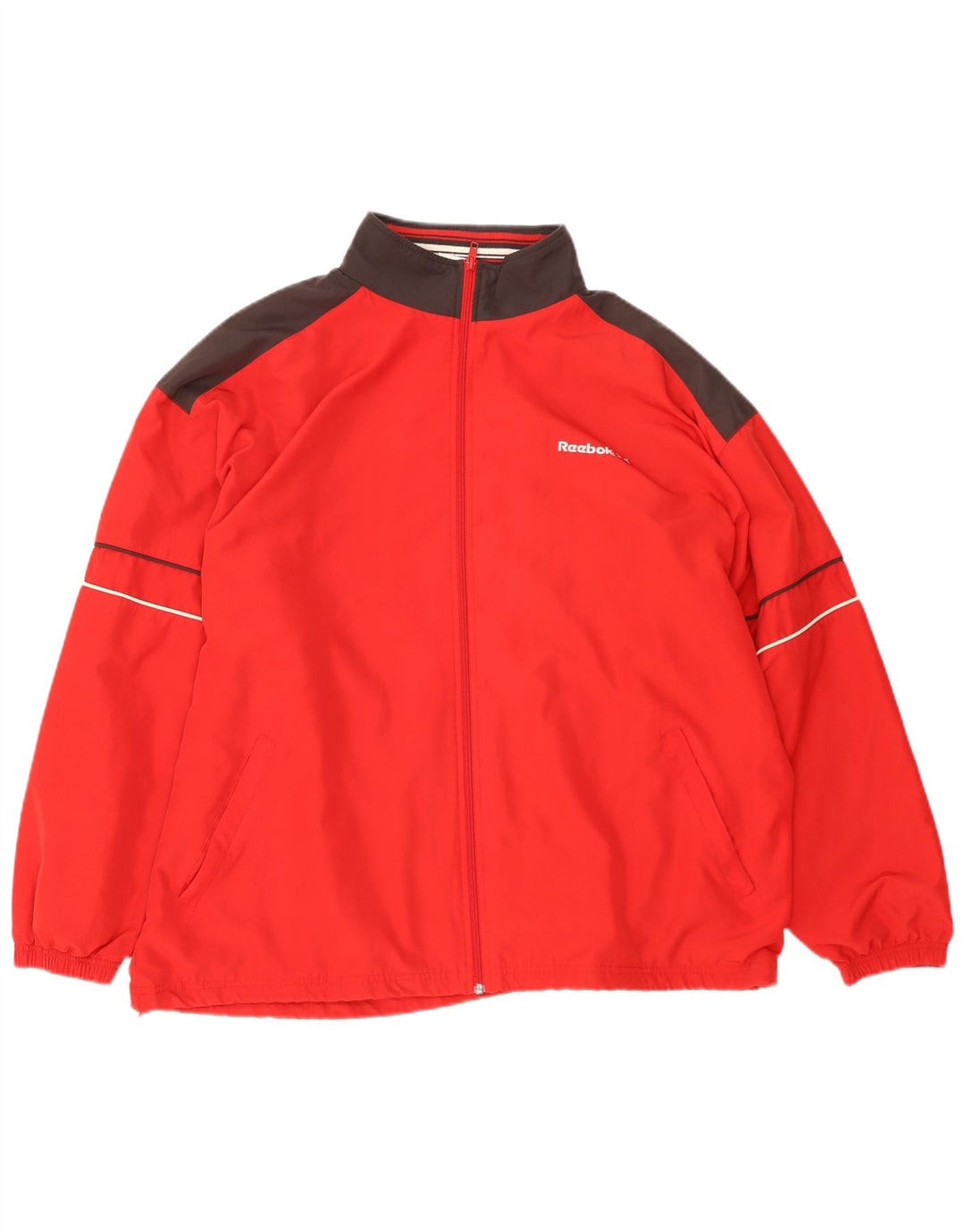 Reebok Chaqueta impermeable para hombre UK 42 XL Rojo Colorblock Poliéster