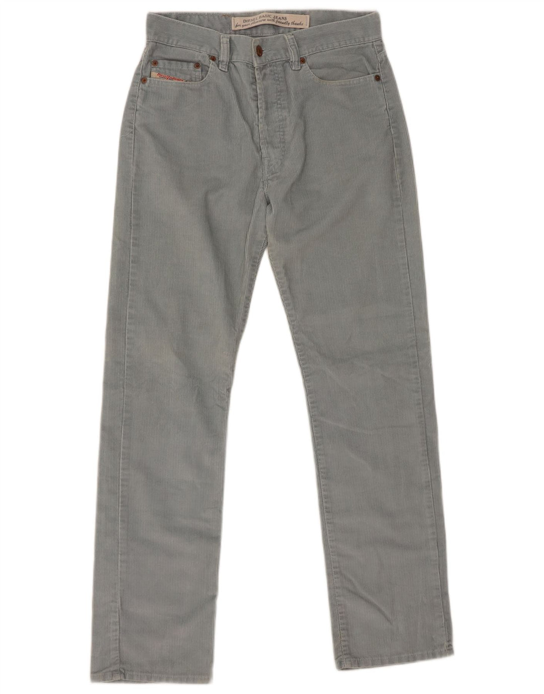 DIESEL Pantalón Recto De Pana W30 L31 Algodón Azul Hombre