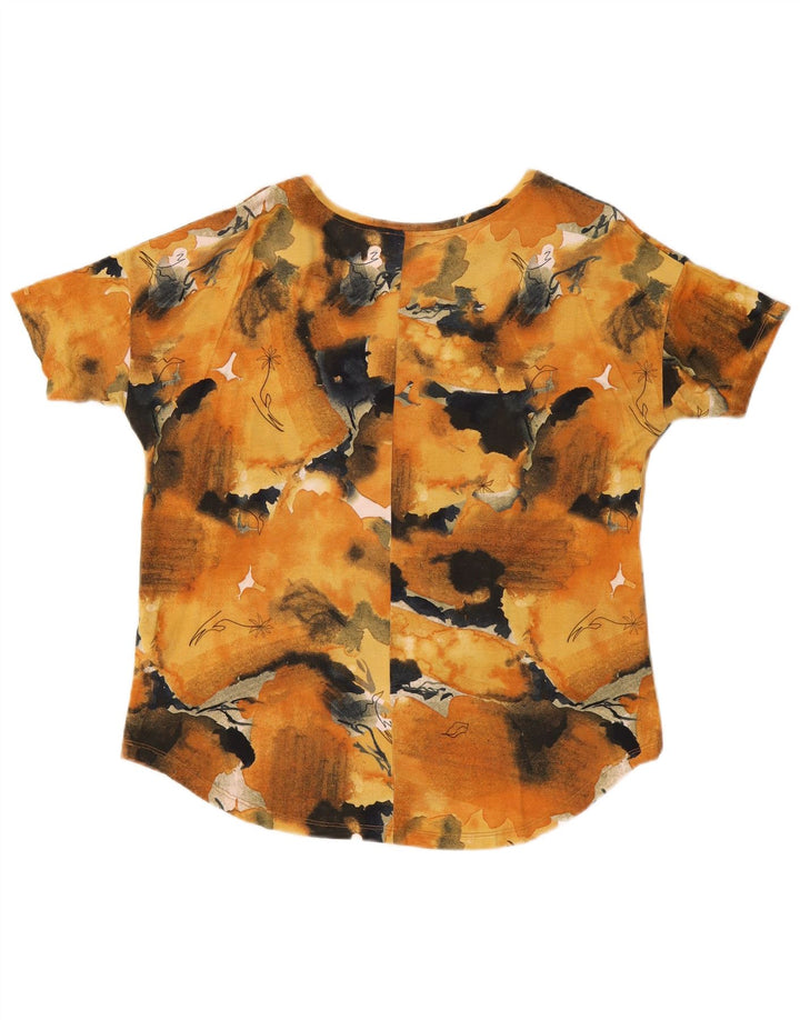 ZARA Camiseta gráfica para mujer Top UK 46 Large Naranja Tie Dye Viscosa