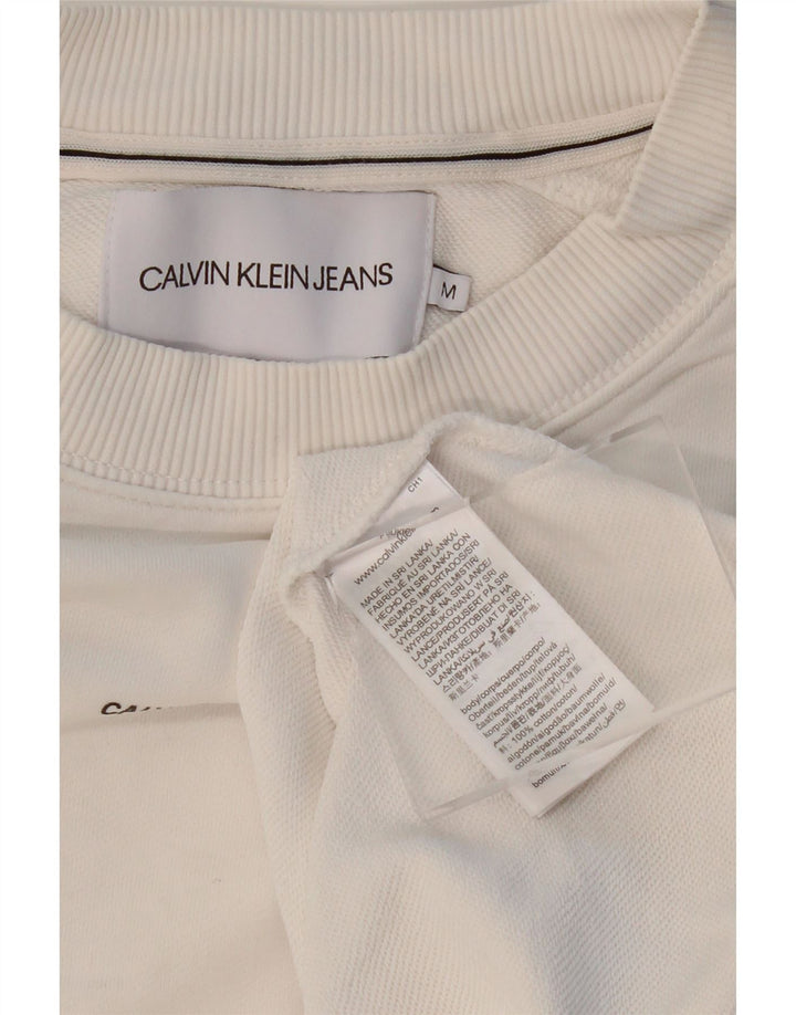 CALVIN KLEIN JEANS Sudadera Hombre Jersey Medio Blanco Algodón