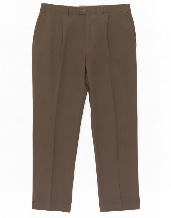 Marks & Spencer Pantalón de traje con pinzas para hombre W38 L31 Lyocell gris