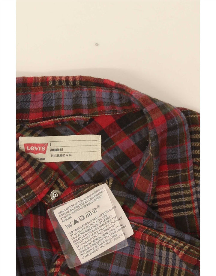 Levi's Camisa de franela de ajuste estándar para hombre, algodón a cuadros multicolor pequeño
