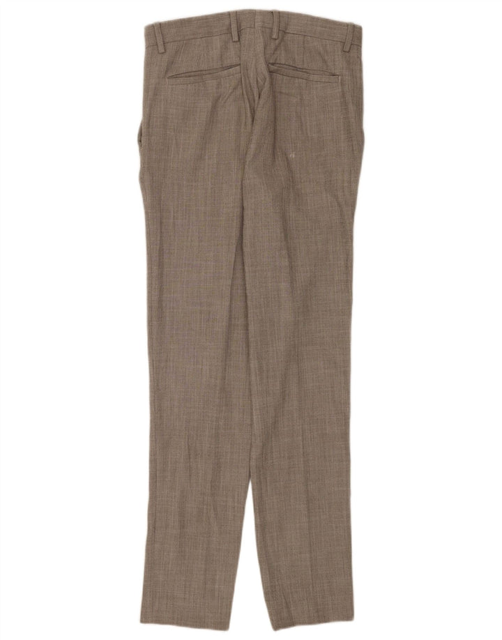 Zara Pantalón de traje recto para hombre EU 38 Small W30 L32 Poliéster gris
