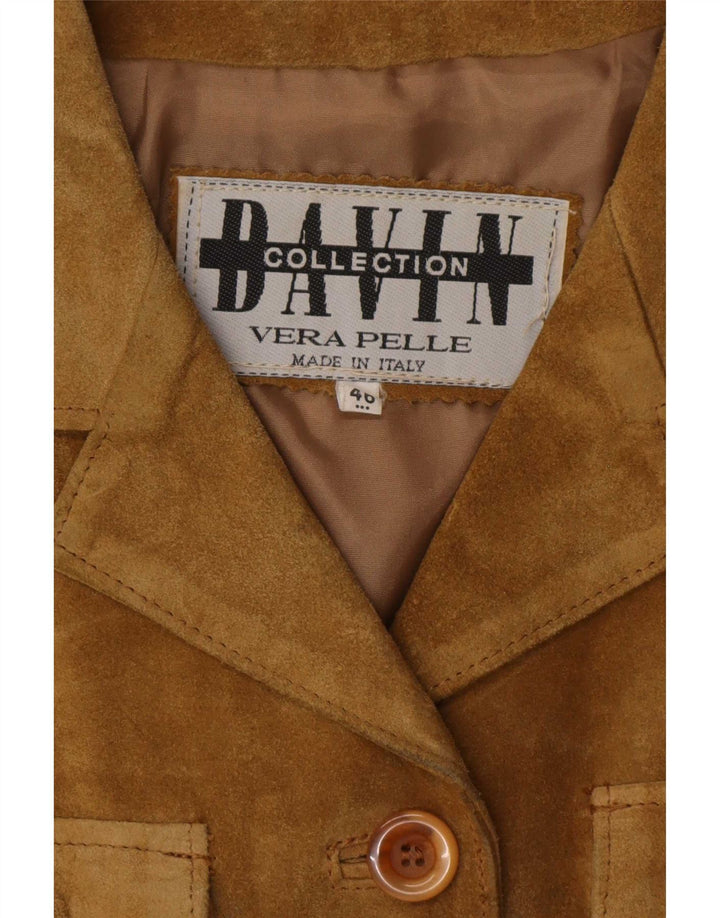 Davin Chaqueta de ante para mujer IT 46 Cuero beige grande