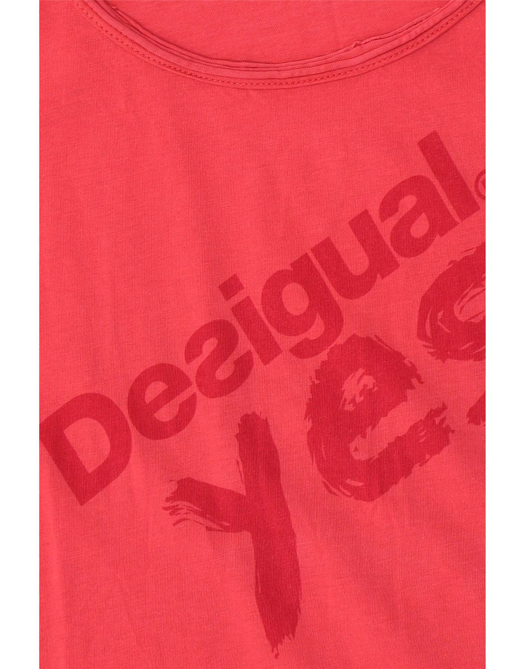 Desigual Mujer Camiseta Gráfica Top UK 14 Medium Pink