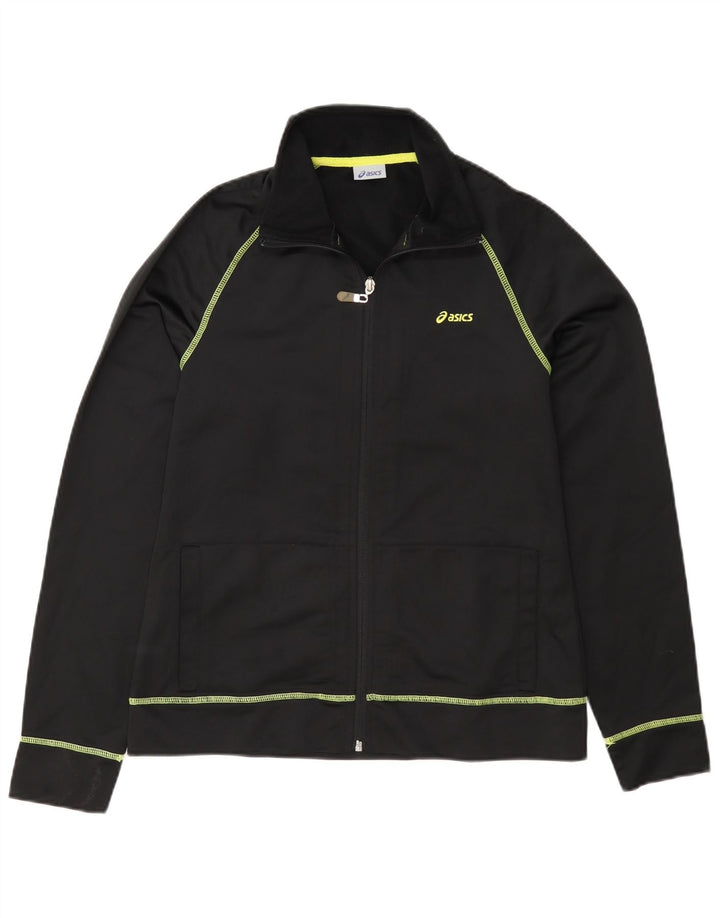 Asics - Chaqueta de chándal para mujer, talla 12, poliéster negro mediano