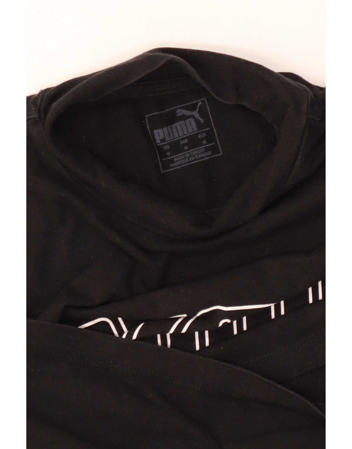Puma Mujer Crop Graphic Top Manga Larga UK 12 Medium Negro