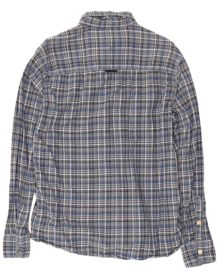Camisa de franela de corte clásico a cuadros de algodón a cuadros en azul medio de Fat Face