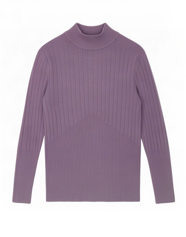 Marks & Spencer Suéter con Cuello Alto para Mujer UK 10 Small Púrpura