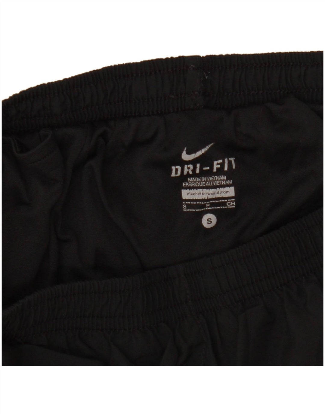 NIKE Pantalones cortos deportivos Dri Fit Graphic para mujer UK 8 Small Black Colourblock