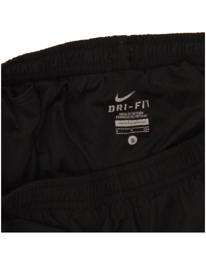 NIKE Pantalones cortos deportivos Dri Fit Graphic para mujer UK 8 Small Black Colourblock