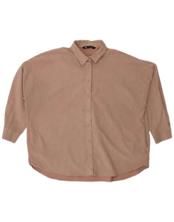 Zara Mujer Camisa De Pana Extragrande UK 40 XL Rosa