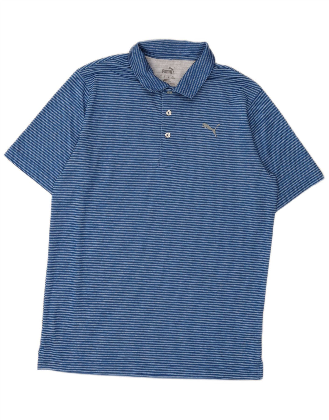 Polo Puma Hombre Poliéster A Rayas Azul Medio