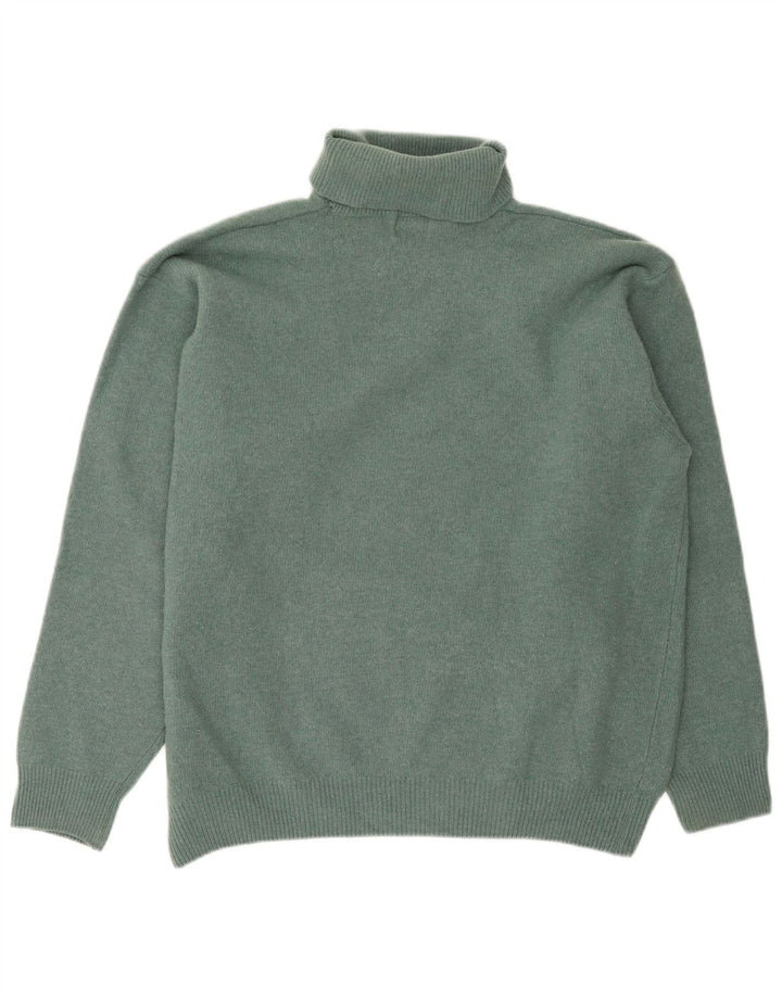 Jersey Trussardi Hombre Con Cuello Vuelto De Lana Verde Medio