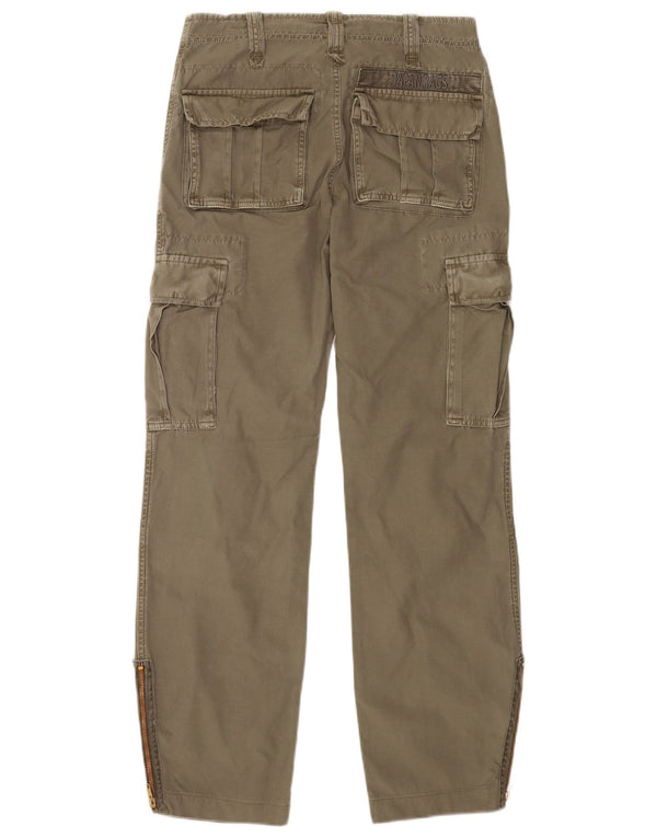 Pantalones cargo rectos vintage para hombre W27 L31 Algodón caqui