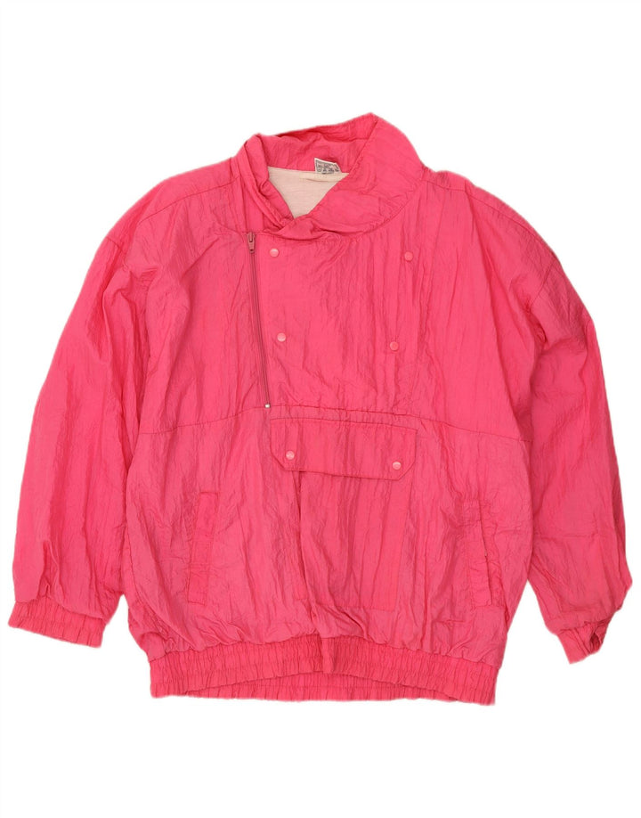 Vintage hombres Anorak chaqueta Reino Unido 42/44 nylon rosa grande