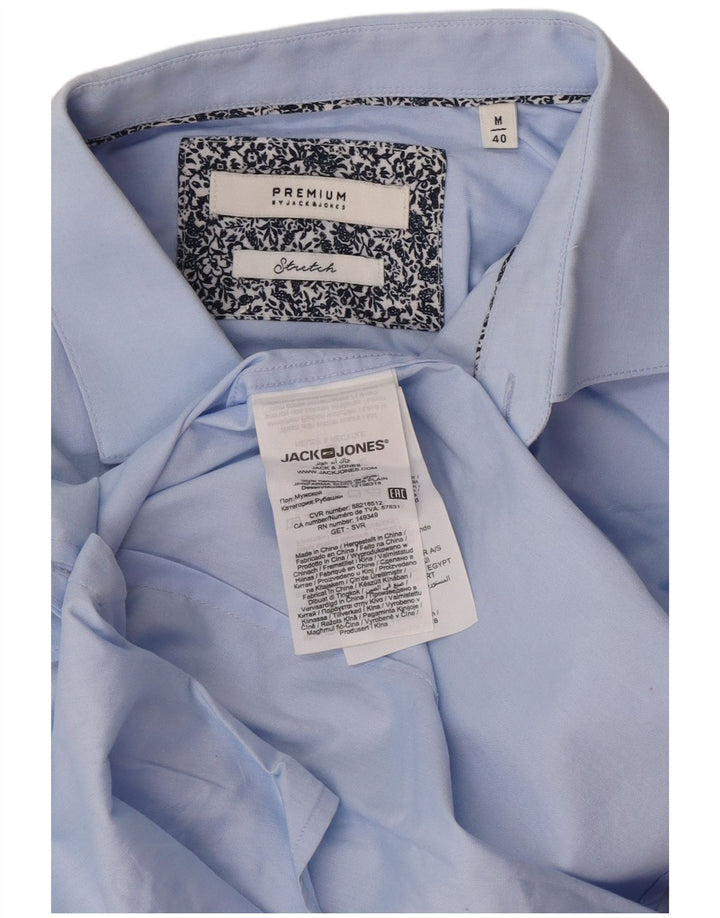 Camisa Jack & Jones Hombre Manga Corta Talla 40 Algodón Azul Medio