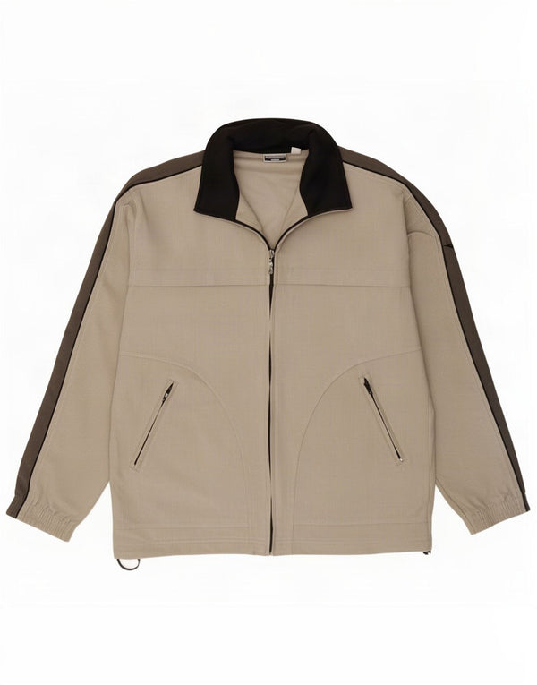 Diadora Mens Tracksuit Top Jacket UK 40 Medium Beige Colourblock Polyester
