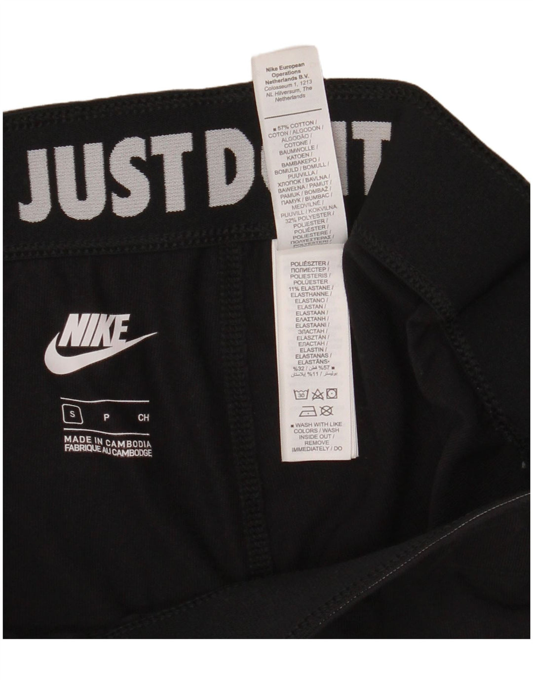 NIKE Leggings gráficos para mujer UK 8 Small Algodón negro