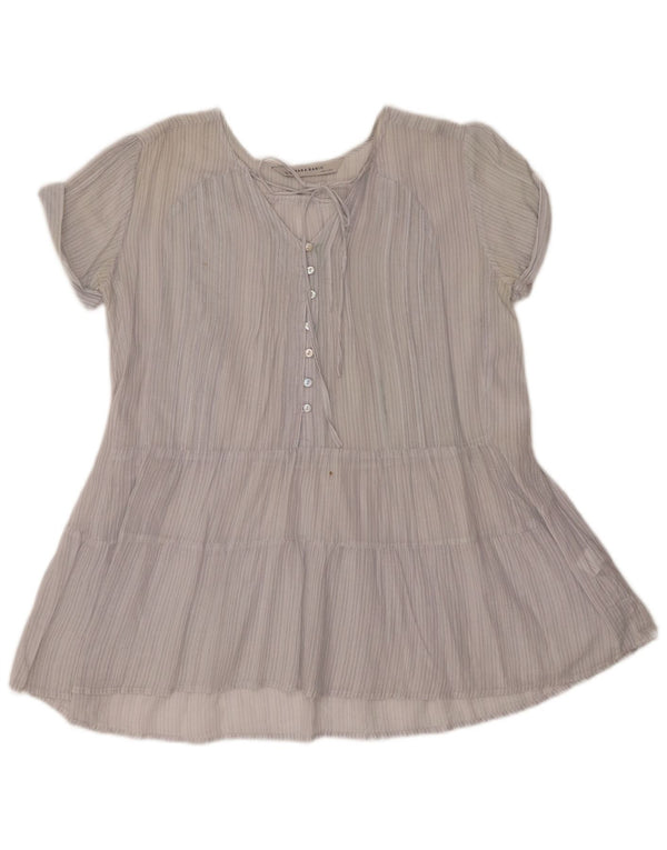 Zara Blusa Mujer Top UK 6 XS Algodón Rayas Azul