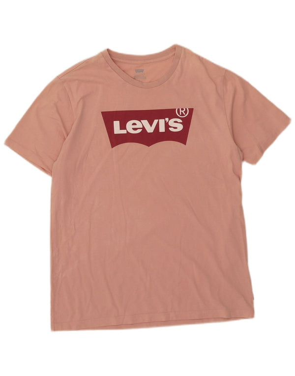 Levi's Camiseta gráfica para hombre Top de algodón rosa medio