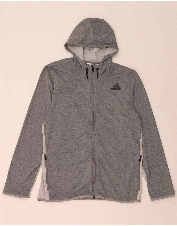 ADIDAS Sudadera con capucha y cremallera para hombre XL Poliéster gris