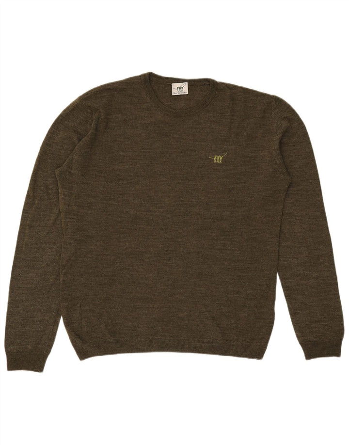 Henry Cottons Jersey de Cuello Redondo para Hombre de Lana Caqui Grande