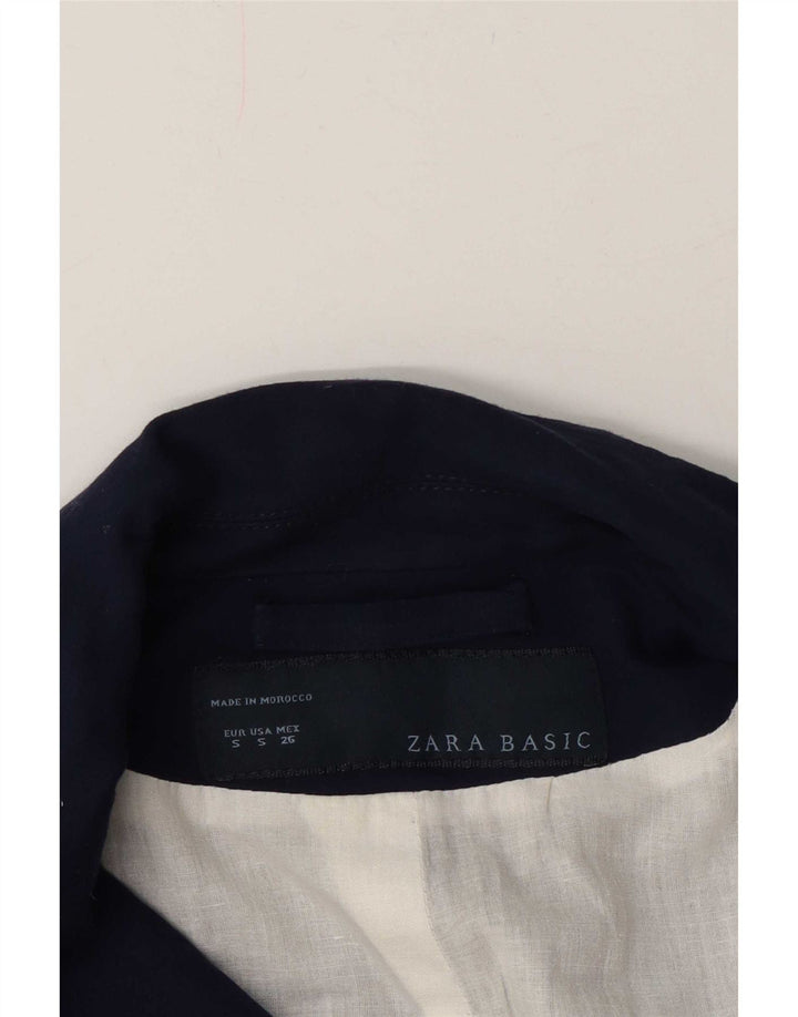 Zara Mujer Chaqueta Blazer De 1 Botón UK 10 Small Azul Marino