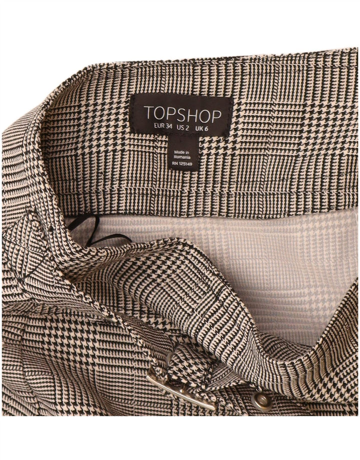 Topshop Minifalda para mujer UK 6 XS W24 Poliéster a cuadros gris