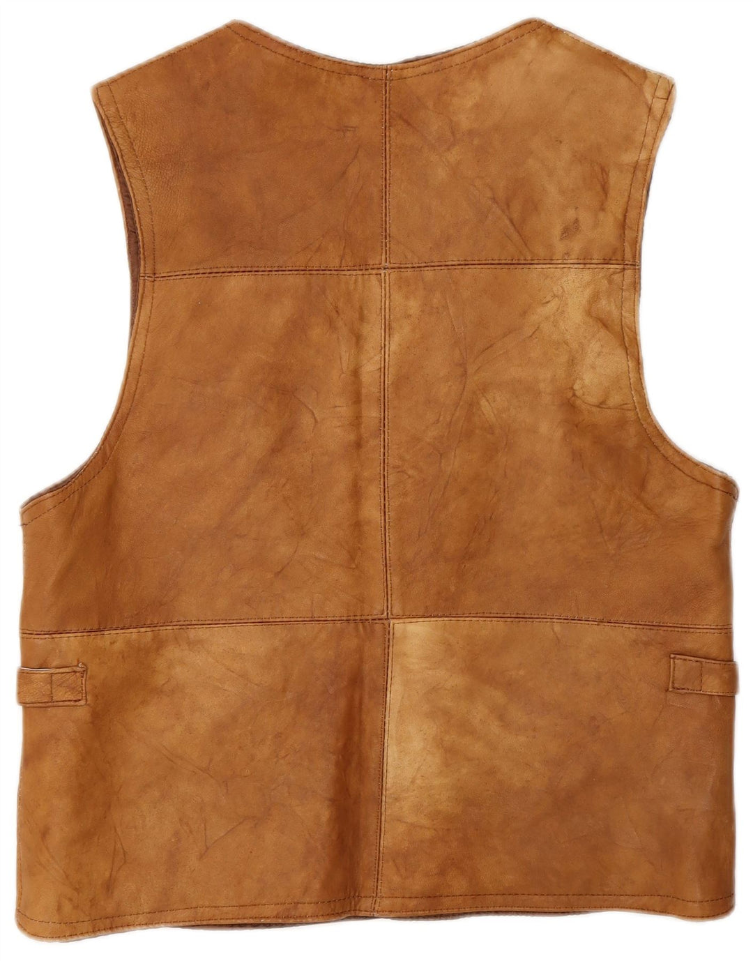 Vintage hombres cuero chaqueta utilitaria Reino Unido 38 marrón medio