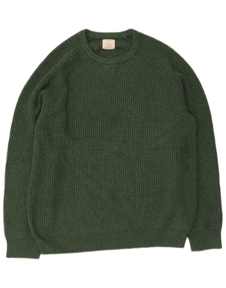Marks & Spencer - Jersey de cuello redondo para hombre, talla grande, poliamida verde