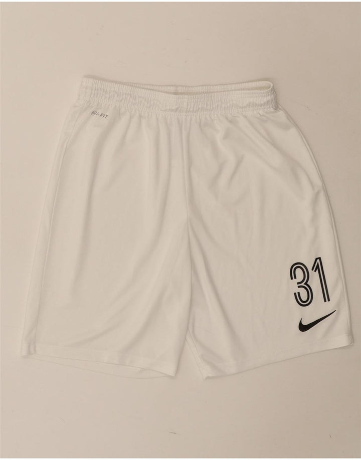 Nike Dri Fit Graphic - Pantalones cortos deportivos para hombre, poliéster blanco grande