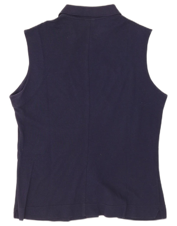 Camisa Lacoste Mujer Sin Mangas Talla 46 XL Azul Marino Algodón