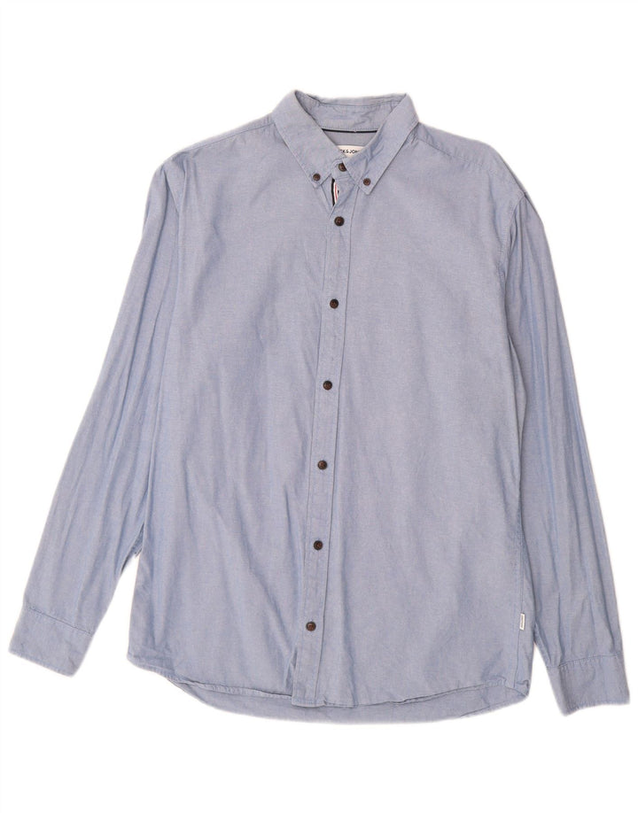 Camisa Jack & Jones Hombre Grande Azul Algodón
