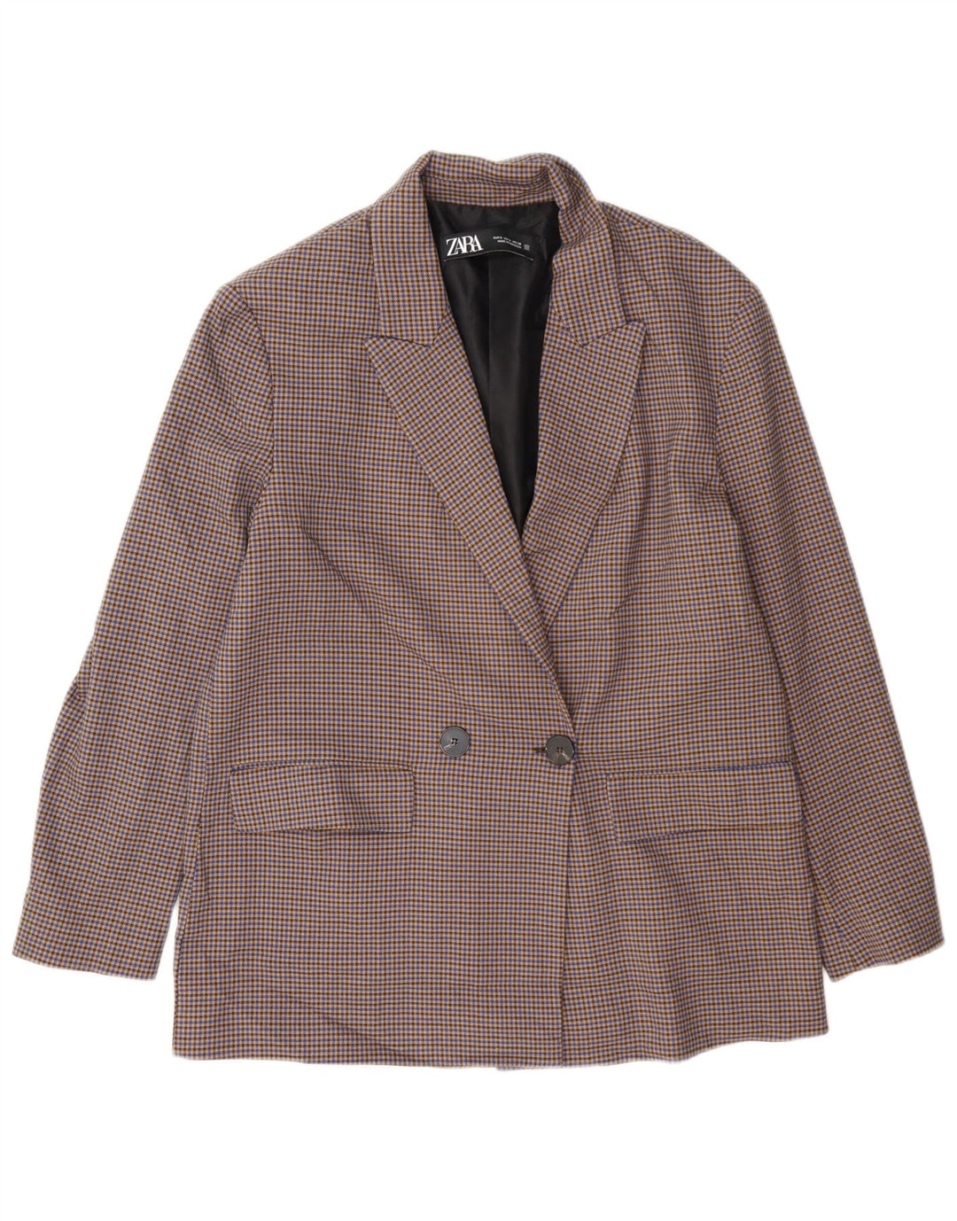 Zara Chaqueta Blazer Extragrande para Mujer UK 10 Small Multicolor Houndstooth