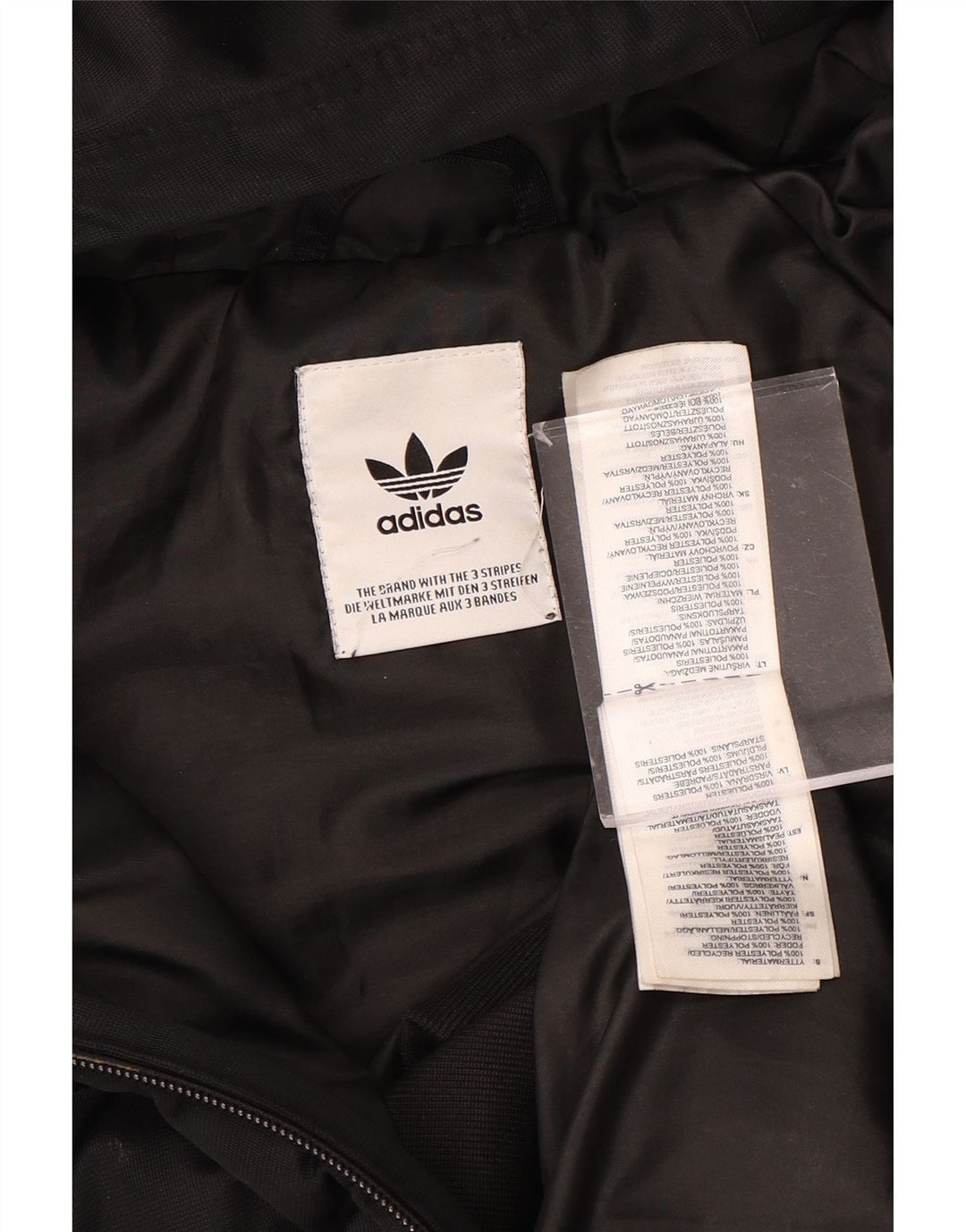 ADIDAS Chaqueta acolchada con capucha para mujer UK 12 Mediana Negro Poliéster