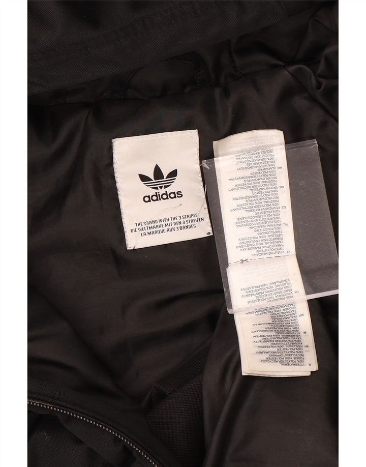 ADIDAS Chaqueta acolchada con capucha para mujer UK 12 Mediana Negro Poliéster