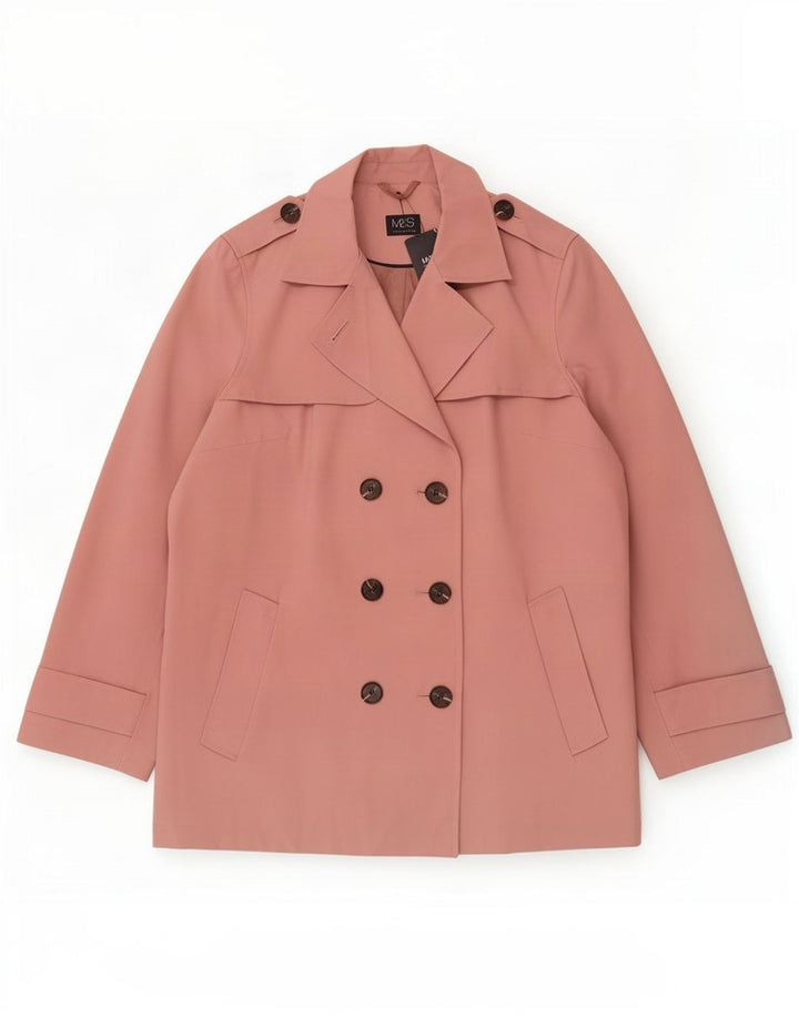 Marks & Spencer Gabardina para mujer UK 40 XL Poliéster rosa