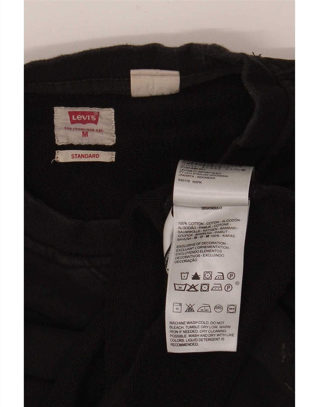 Levi's Sudadera extragrande estándar para mujer, talla 44, talla mediana, color negro