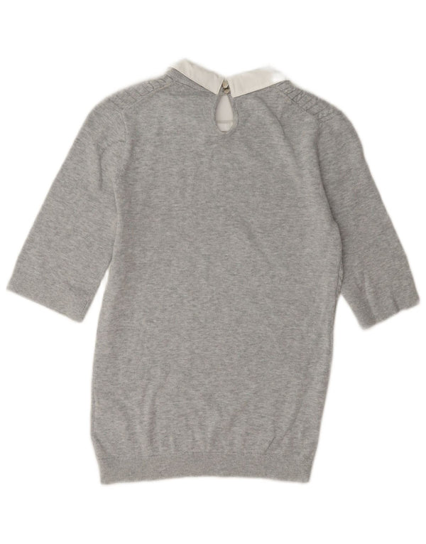 Tommy Hilfiger Suéter de cuello polo para mujer UK 10 Small Grey