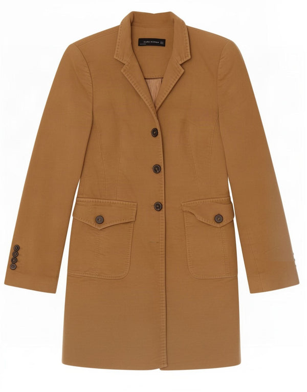 Zara Mujer Abrigo UK 42 Algodón Beige Medio