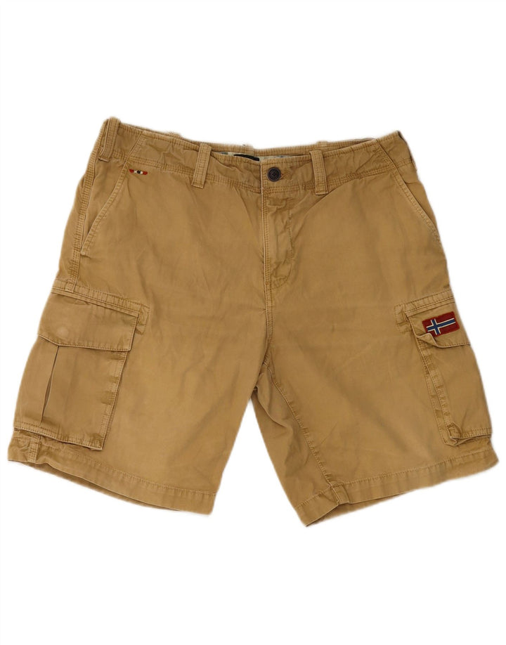 Napapijri Shorts Cargo Hombre W33 Algodón Beige Medio