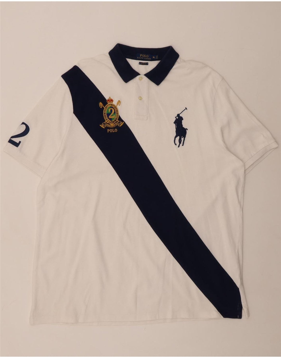 POLO RALPH LAUREN Polo de rugby gráfico para hombre XL Bloque de color blanco