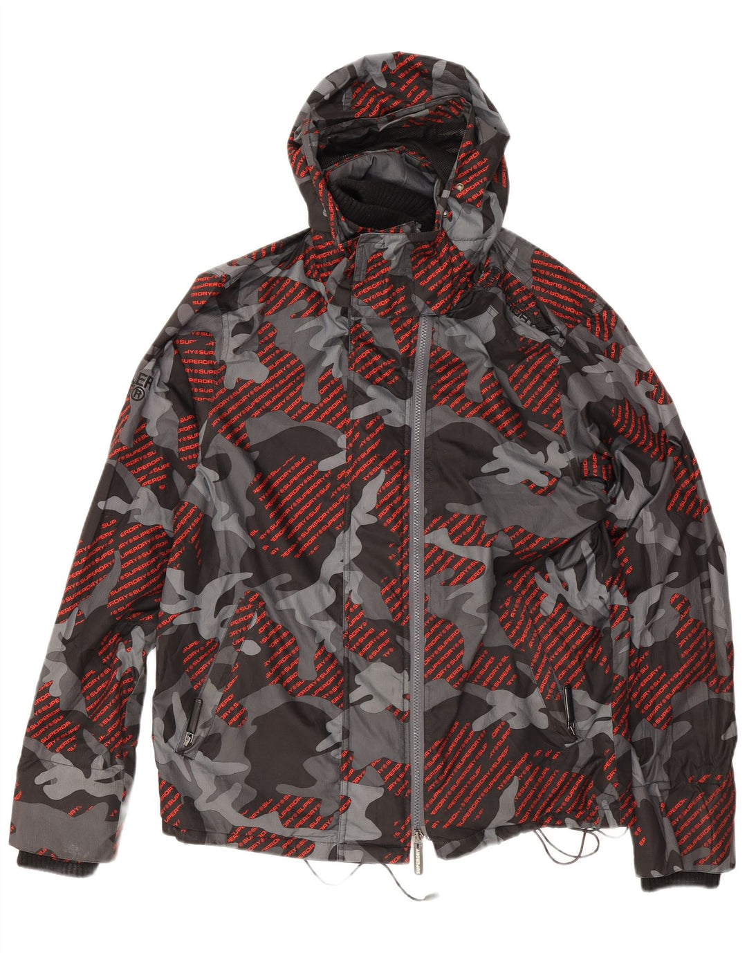 Superdry Chaqueta impermeable Windcheater Graphic para hombre, talla 40, color gris camuflaje